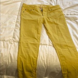 Skinny yellow pants